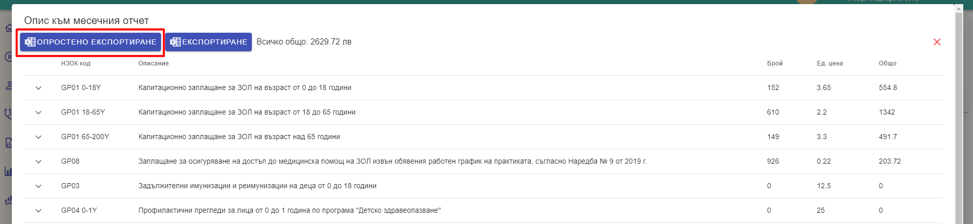 SimplifiedExportMonthlyReport
